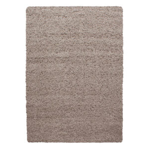 Mila Vloerkleed – Beige – Hoogpolig & Effen