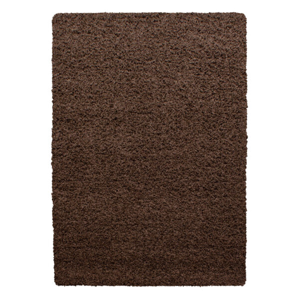Mila Vloerkleed – Bruin – Hoogpolig & Effen