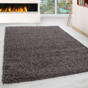 Mila Vloerkleed – Taupe – Hoogpolig & Effen