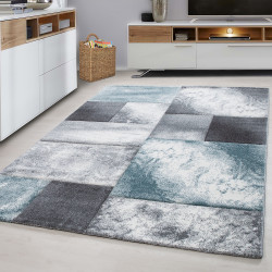 Hawaii Vloerkleed – Blauw/Grijs – Laagpolig – Modern 3D-Design
