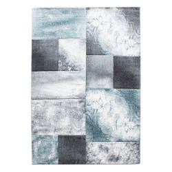 Hawaii Vloerkleed – Blauw/Grijs – Laagpolig – Modern 3D-Design