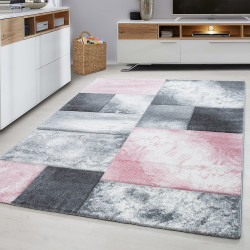 Hawaii Vloerkleed – Roze/Grijs – Laagpolig – Modern 3D-Design