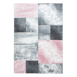 Hawaii Vloerkleed – Roze/Grijs – Laagpolig – Modern 3D-Design