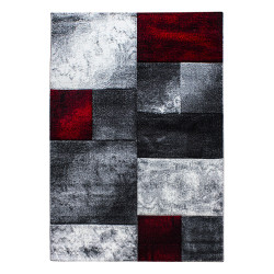Hawaii Vloerkleed – Rood/Grijs/Zwart – Laagpolig – Modern 3D-Design