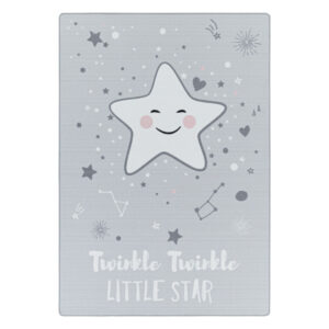 Play Vloerkleed – Kindervloerkleed – Little Star Grijs – Laagpolig – Anti-Allergisch & Anti-Slip