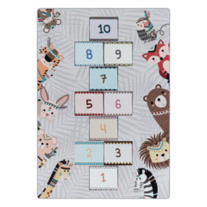 Play Vloerkleed – Kindervloerkleed – Hinkelen Dieren – Laagpolig – Anti-Allergisch & Anti-Slip