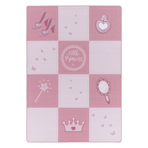 Play Vloerkleed – Kindervloerkleed – Little Princess Roze – Laagpolig – Anti-Allergisch & Anti-Slip