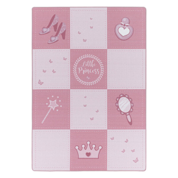 Play – Kindervloerkleed – Little Princess Roze – Laagpolig – Anti-Allergisch & Anti-Slip