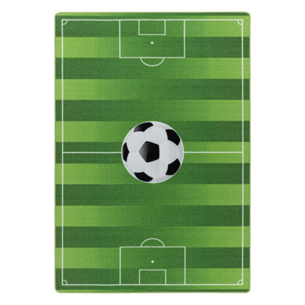 Play – Kindervloerkleed – Voetbal Groen – Laagpolig – Anti-Allergisch & Anti-Slip