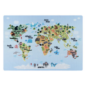 Play Vloerkleed – Kindervloerkleed – Wereldmap – Laagpolig – Anti-Allergisch & Anti-Slip