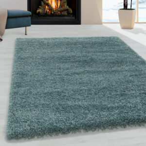 Sydney – Hoogpolig Vloerkleed – Aqua – Effen Design