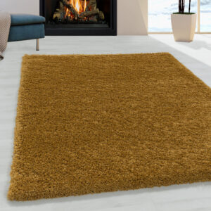 Sydney – Hoogpolig Vloerkleed – Goud – Effen Design