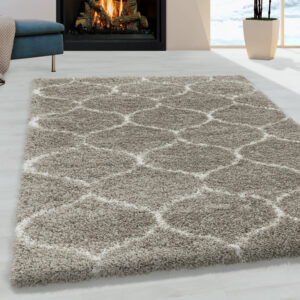 Salsa Vloerkleed – Beige – Hoogpolig met Oosters Motief
