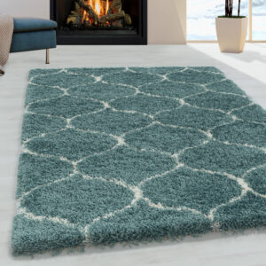 Salsa Vloerkleed – Blauw – Hoogpolig met Oosters Motief