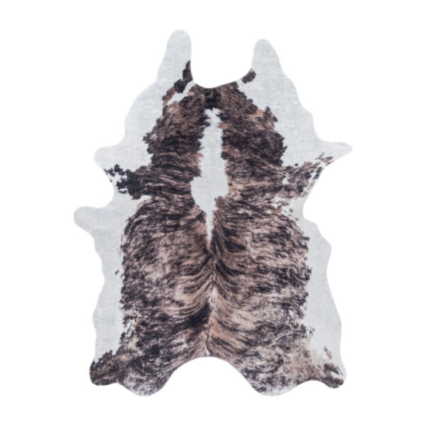 Etosha Vloerkleed – Koeienvacht Bruin/Wit – Wasbaar & Zacht – Dierenhuid Look