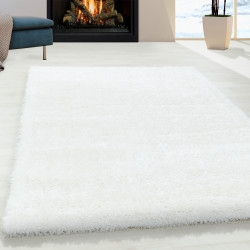 Brilliant Shaggy – Glanzend hoogpolig vloerkleed Wit