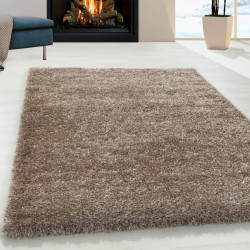 Brilliant Shaggy – Glanzend hoogpolig vloerkleed Taupe