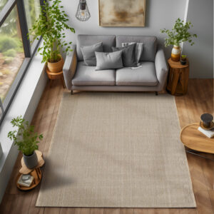 Loom Vloerkleed – Beige – Effen & Modern – Laagpolig Vloerkleed