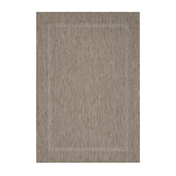 Relax Vloerkleed – Bruin – Laagpolig Kaderdesign – Voor Binnen & Buiten