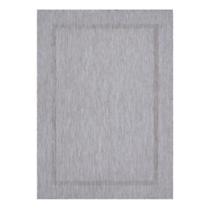 Relax Vloerkleed – Zilver – Laagpolig Kaderdesign – Voor Binnen & Buiten