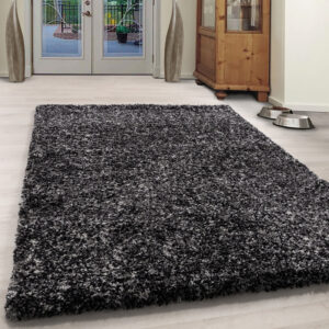 Enjoy Shaggy – Hoogpolig Vloerkleed – 3D-effect – Gemêleerd Antraciet/Wit/Grijs