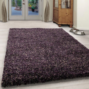 Enjoy Shaggy – Hoogpolig Vloerkleed – 3D-effect – Gemêleerd Paars/Bruin/Grijs