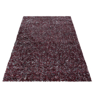 Enjoy Shaggy – Hoogpolig Vloerkleed – 3D-effect – Gemêleerd Rood/Grijs/Wit