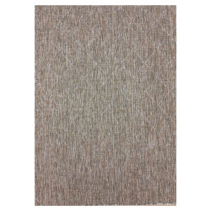 Zagora Vloerkleed – Beige – Laagpolig & Geruit Design – Voor Binnen & Buiten