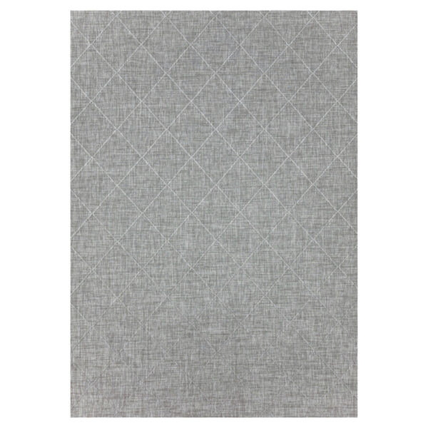 Zagora Vloerkleed – Grijs – Laagpolig & Geruit Design – Voor Binnen & Buiten