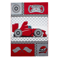 Kids Vloerkleed – Kindervloerkleed – Raceauto Rood – Anti-Allergisch
