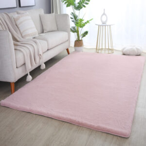 Pouffy Vloerkleed – Roze – Hoogpolig & Uni – Fluweelzachte Look