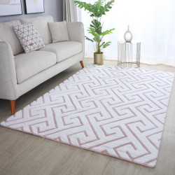 Vision Vloerkleed – Antwerpen – Roze – Zacht & Wasbaar – Laagpolig met 3D-Effect
