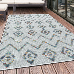 Vloerkleed Bahama – Grijs/Multi – Waterafstotend & Laagpolig – Voor Binnen én Buiten