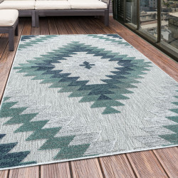 Vloerkleed Bahama – Blauw/Lichtblauw – Waterafstotend & Laagpolig – Voor Binnen én Buiten