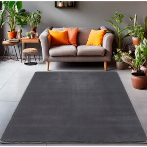 Luxy Vloerkleed – Grijs – Zacht & Fluffy – Laagpolig Luxe Vloerkleed
