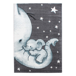Kids Vloerkleed – Kindervloerkleed – Babyolifant Blauw – Anti-Allergisch