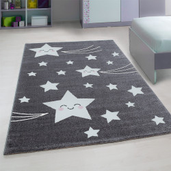 Kids Vloerkleed – Kindervloerkleed – Ster Grijs – Anti-Allergisch