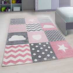 Kids Vloerkleed – Kindervloerkleed – Multi Pink – Anti-Allergisch