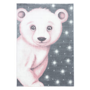 Vloerkleed Bambi – Beer Roze – Voor Babykamer & Speelhoek – Zacht