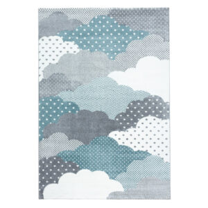 Vloerkleed Bambi – Wolken Blauw – Voor Babykamer & Speelhoek – Zacht