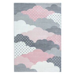 Vloerkleed Bambi – Wolken Roze – Voor Babykamer & Speelhoek – Zacht