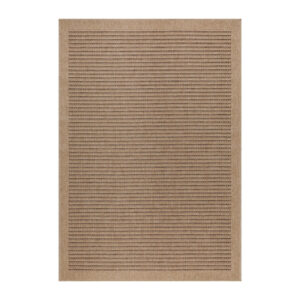Vloerkleed Dhaka – Taupe/Zwart – Laagpolig met Levendig Design – Voor Binnen en Buiten