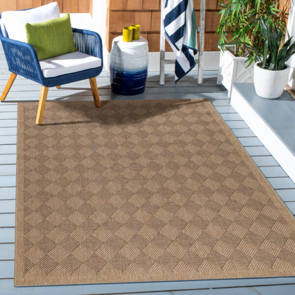 Vloerkleed Dhaka – Taupe/Beige – Laagpolig met Levendig Design – Voor Binnen en Buiten