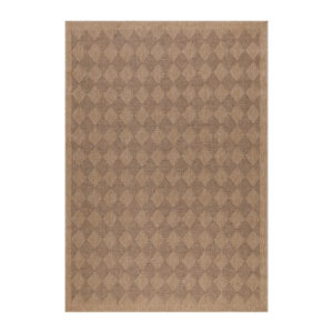 Vloerkleed Dhaka – Taupe/Beige – Laagpolig met Levendig Design – Voor Binnen en Buiten