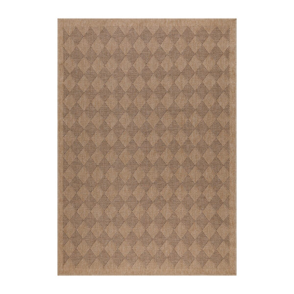 Vloerkleed Dhaka – Taupe/Beige – Laagpolig met Levendig Design – Voor Binnen en Buiten