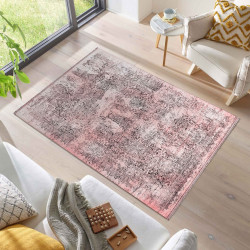 Elite Vloerkleed – Roze – Vintage Look – Laagpolig & Gemêleerd