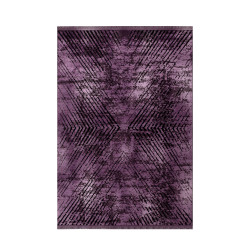 Elite Vloerkleed – Lila – Geometrisch Centrumdesign – Laagpolig & Vintage