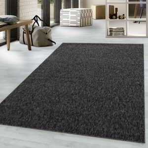 Nizza Vloerkleed – Antraciet – Laagpolig & Effen Design