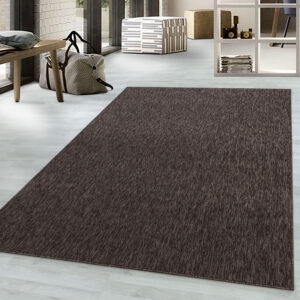 Nizza Vloerkleed – Bruin – Laagpolig & Effen Design