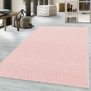 Nizza Vloerkleed – Roze – Laagpolig & Effen Design